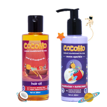 Hair Oil + Moon Sparkle Sunscreen